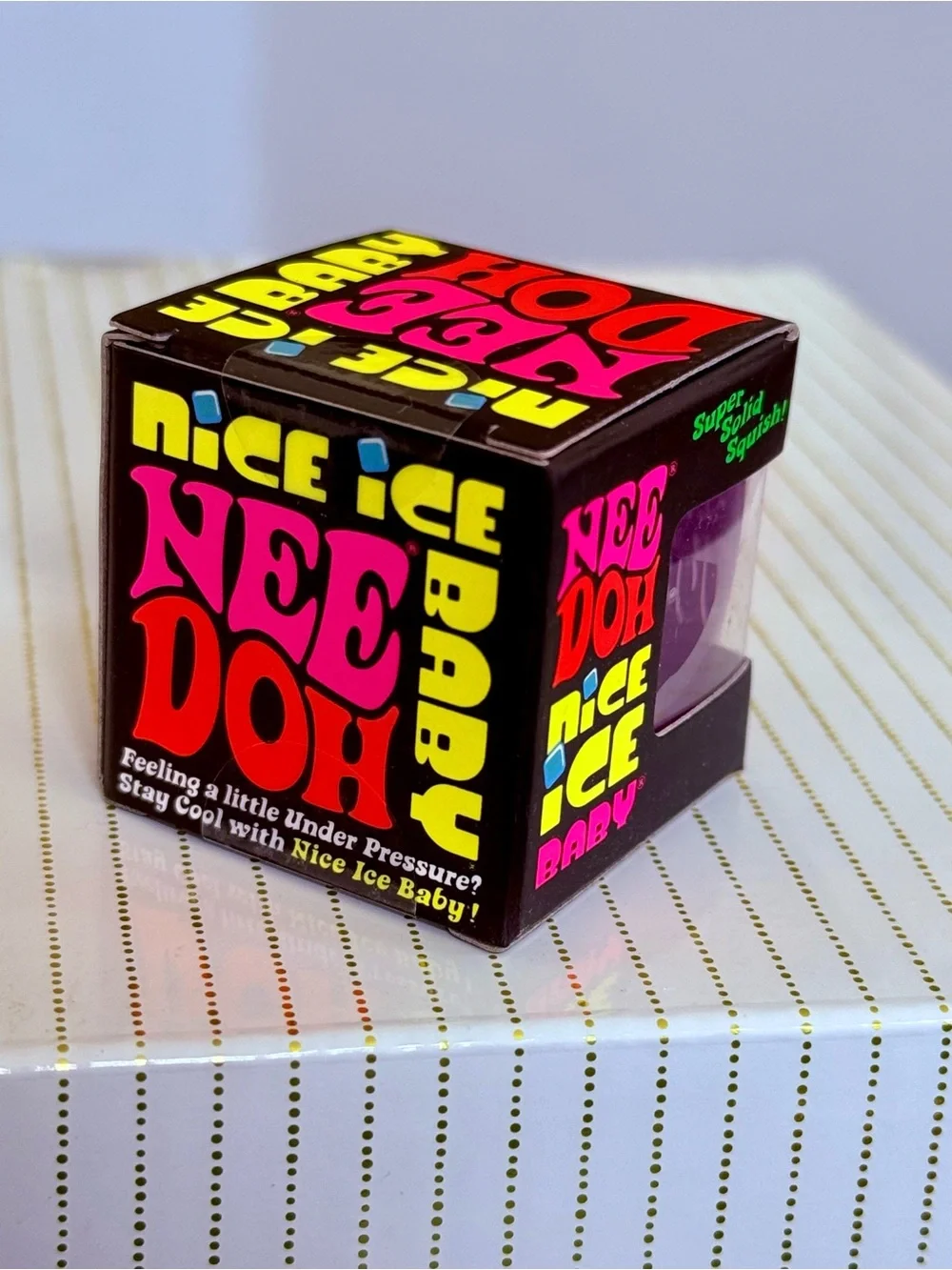 Needoh Nice Ice Baby HTF PURPLE Cube Super Solid Squish NIB Viral TikTok